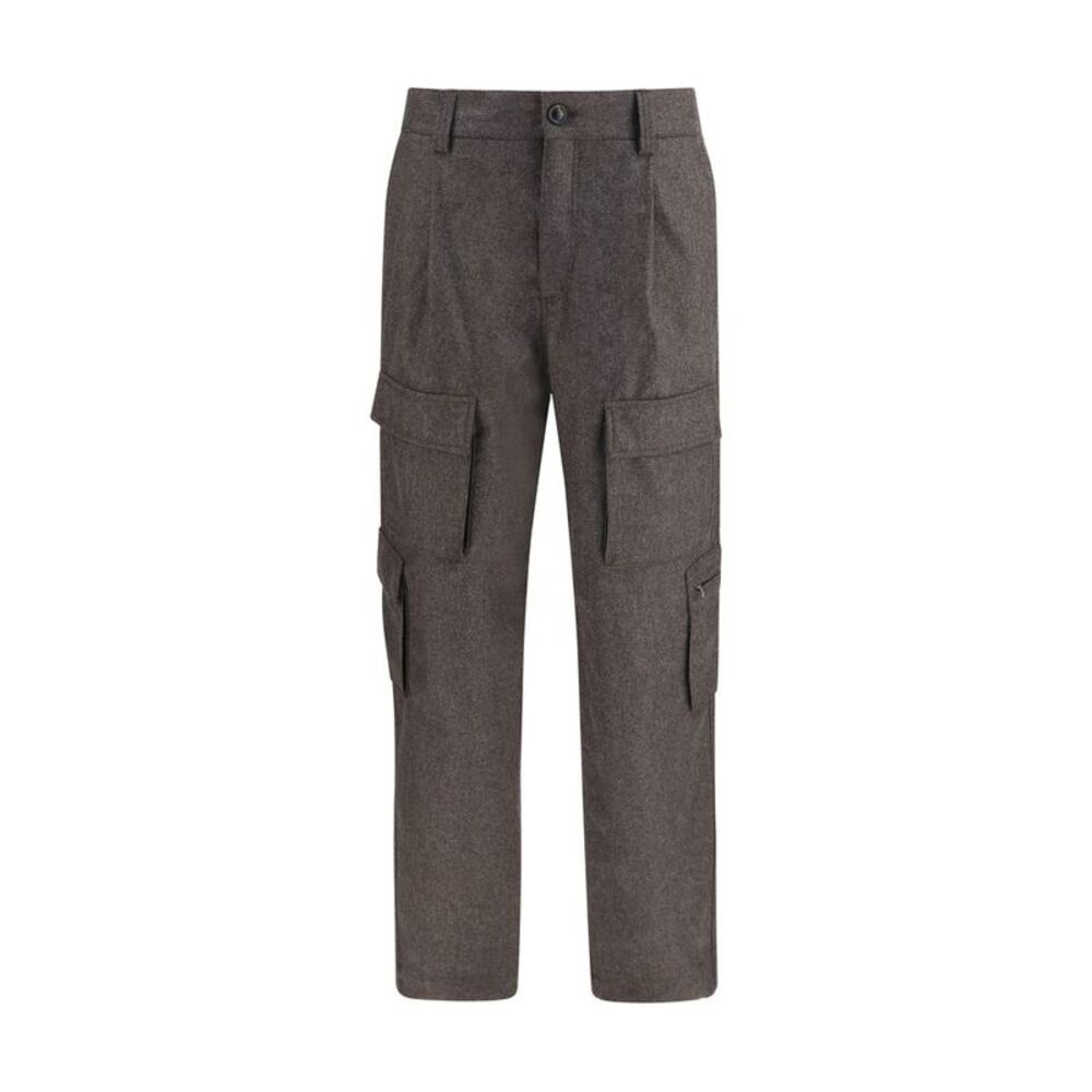 Brunello Cucinelli Brown Wool Oves Aries Cargo Men's Pants
